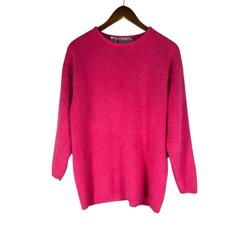 Vintage Rafaella Angora Lambswool Sweater Hot Pink Extra Soft Women Size Medium
